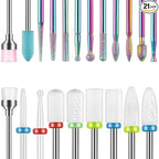 Depvko 21pcs Nail Drill Bits Sets, 3/32 Inch Cuticle Electric Nail File and by Naildrillbits