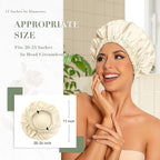Reusable Shower Cap for Women, Large Waterproof Shower Bonnet - Image 3