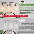 Zarbitta 3-Light Bathroom Light Fixtures, Brushed Nickel Vanity Light, - Image 6