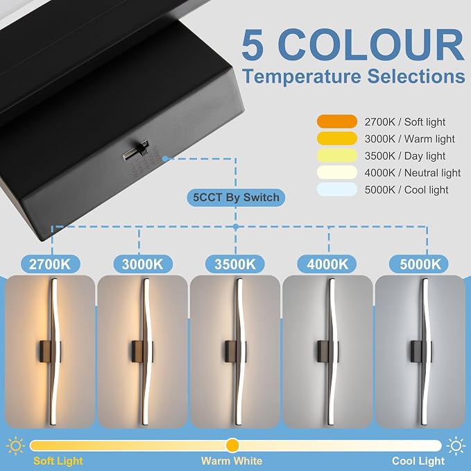 Modern Bathroom Vanity Light 32 inch, Dimmable 5CCT Led Bathroom Light Fixture - Image 2