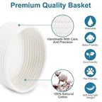 【2 Pack】 ABenkle Small Storage Baskets, Natural Cotton Rope Woven Baskets - Image 3