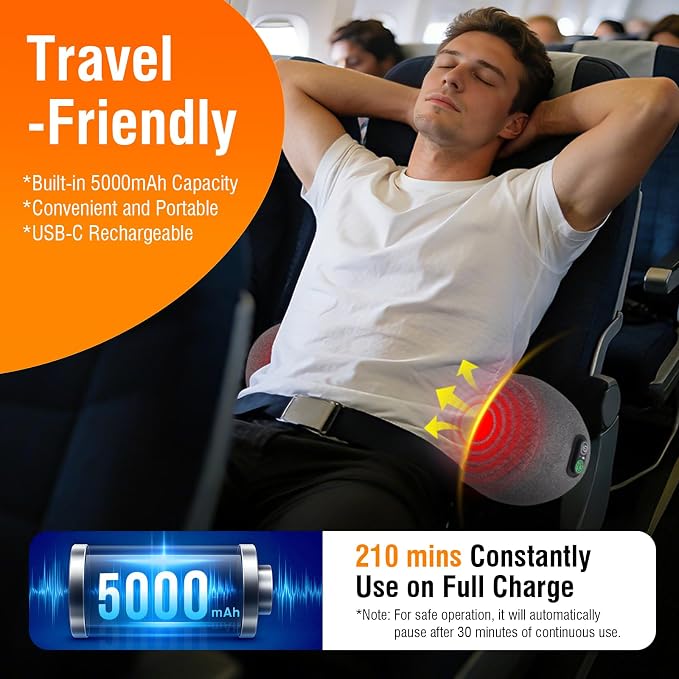 USUIE 3-in-1 Rechargeable Electric Lumbar Support Pillow - Image 6
