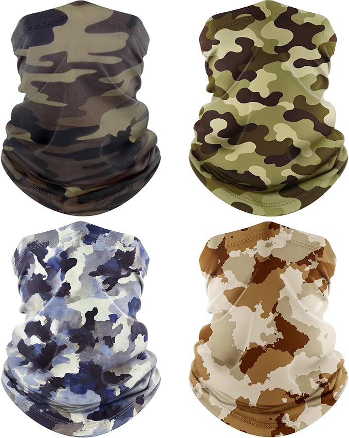 ROXUN 4 Pack Neck Gaiter, Cooling Breathable Face Mask UV Protection Scarf by Roxun