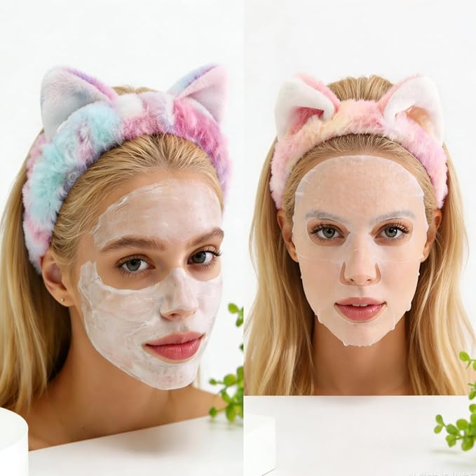 2 PCS Cute Cat Ear Spa Headband - Image 7