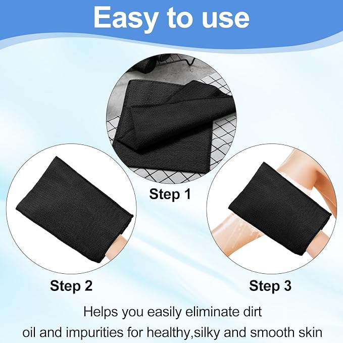 Tatuo 12 Pieces Korean Exfoliating Mitt Glove Italy Towel Body Skin Scrubber - Image 4