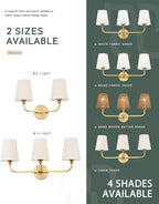 3-Light Bathroom Light Fixtures, Brushed Gold Vanity Lights - Image 8