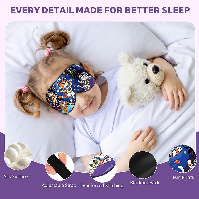 Kids Silk Sleep Mask: 100% Mulberry Silk Eye Mask - Image 2
