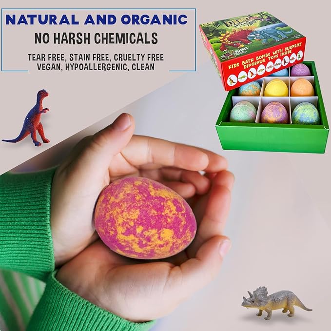 Bath Bombs for Kids with Surprise Toys Inside Plus Dinosaur Puzzle - Image 9