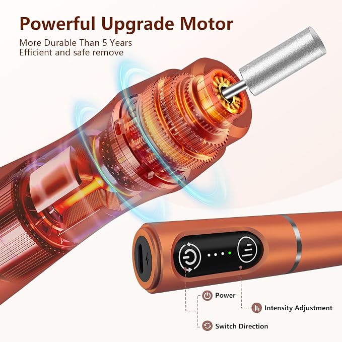 TUOBEO Cordless Nail Drill Electric Rechargeable File Kit, Professional Efile - Image 5