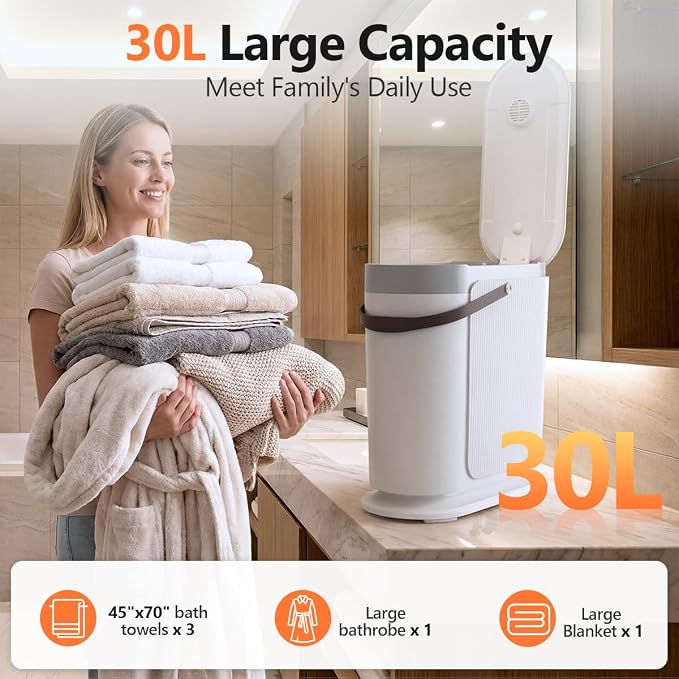 30L Large Towel Warmer, Rapid Dry & Heated 2 in 1 Towel Warmer Bucket - Image 3
