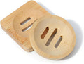 Ymapinc 2-Pack Natural Bamboo Soap Holder, Round+Square Bamboo Soap Dish & by Unknown