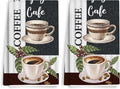 2PCS Coffee Kitchen Towels, Funny Farmhouse Rustic Reusable Absorbent Waffle by Unknown