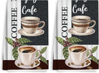 2PCS Coffee Kitchen Towels, Funny Farmhouse Rustic Reusable Absorbent Waffle by Unknown