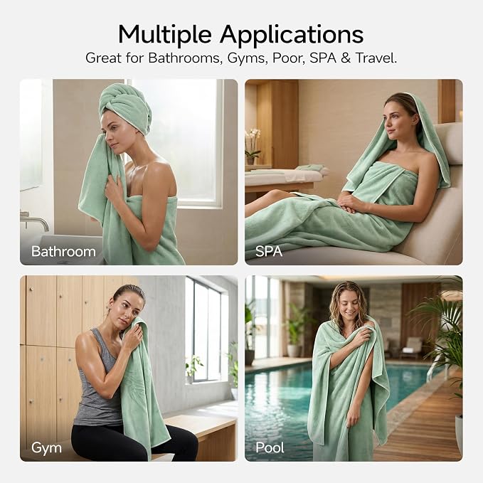 REDKISS 2 Pack Microfiber Extra Large Bath Sheets, 35 x 70 Inches, Soft and - Image 8