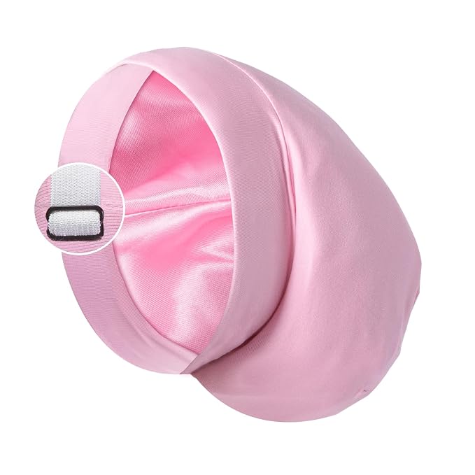 Satin Bonnet Silk Lined Sleep Cap- Adjustable Hair Cover by Blueelf