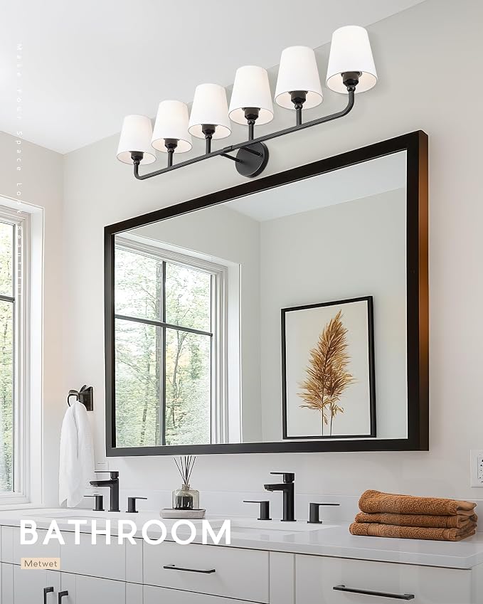 Bathroom Light Fixtures, 42 Inch Matte Black Vanity Lights - Image 4