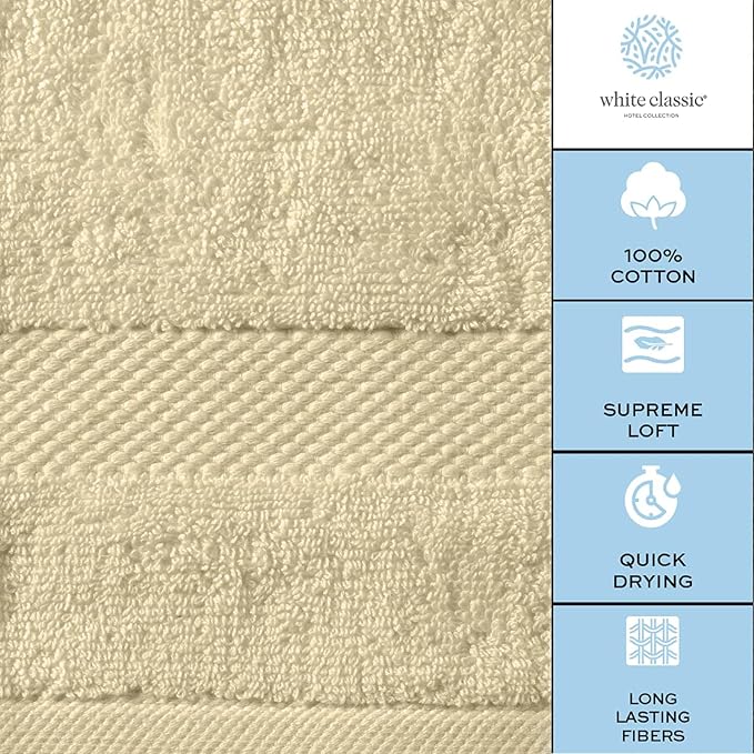 White Classic Luxury Bath Towels Large - Image 7