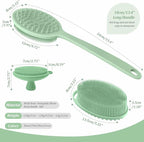 Silicone Back & Body & Face Scrubber Set 3PCS, Gentle Exfoliating Back & Body - Image 2