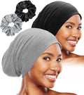 Sleep Cap Bonnet for Sleeping Black Women, Adjustable Cooling Ice Silk Lined by vidsel