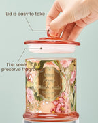 M&SENSE Peony Blush Sude Spring Floral Soy Candle, 12.7oz 75H Non-Toxic Large - Image 3
