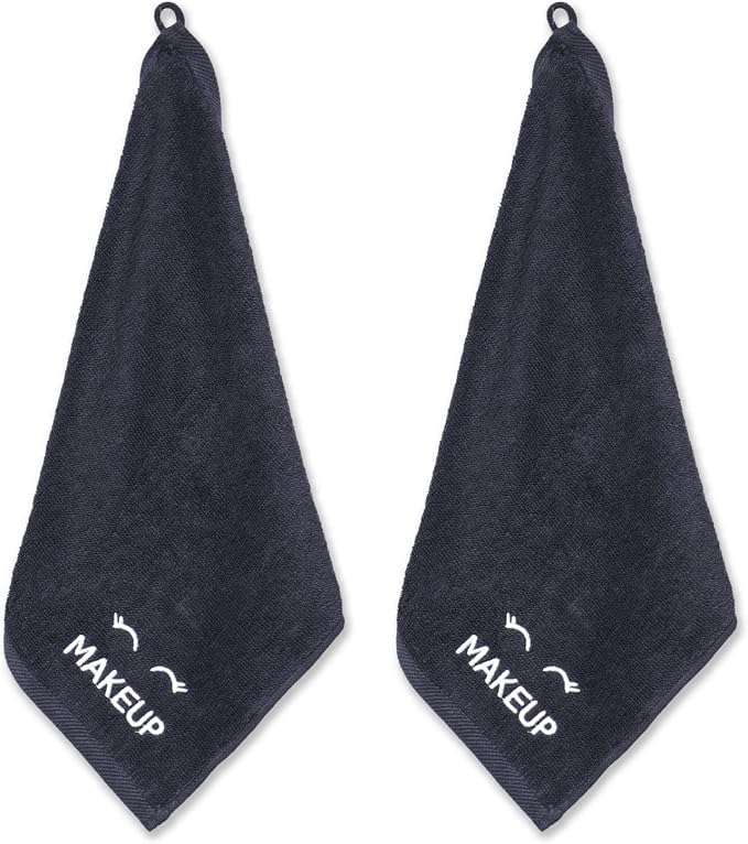 White Classic Bleach Safe Black Makeup Washcloths - Image 6