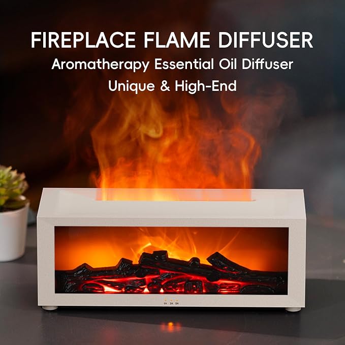 YALEDI Essential Oil Diffuser, 7 Colors Fireplace Flame Fire Oil Diffuser - Image 2