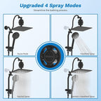 Hibbent Dual Filter All Metal 10"Rainfall Showerhead Combo, High Pressure - Image 4