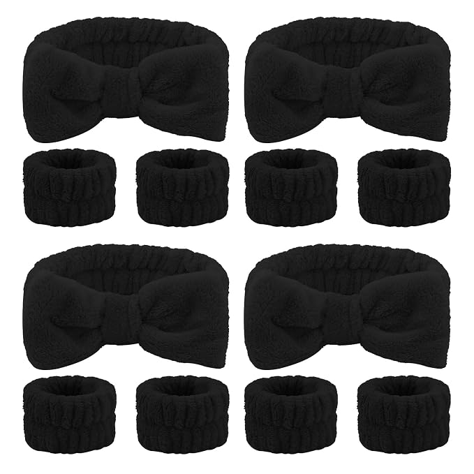 CIEHER 12 PCS Black Makeup Headband by CIEHER
