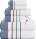 CASA COPENHAGEN White Bay 6Pcs 100% Egyptian Cotton Large Designer Towels Gift by CASACOPENHAGEN