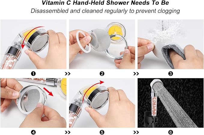 HarJue Filter Shower Head, High Pressure 8 Inch Rainfull - Image 7