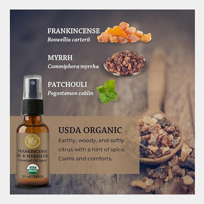Silk Road Organic Frankincense Oil & Myrrh Essential Oil Spray, 100% Pure USDA - Image 7
