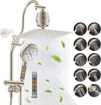 Hibbent Dual Filter All Metal 10"Rainfall Showerhead Combo, High Pressure by Hibbent