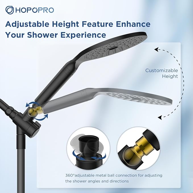 Dual Filtered Handheld Shower Heads Combo, HOPOPRO 15-Mode High Pressure - Image 6