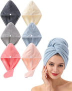 Microfiber Hair Towel Wrap for Women 6 Pack by Lumimi