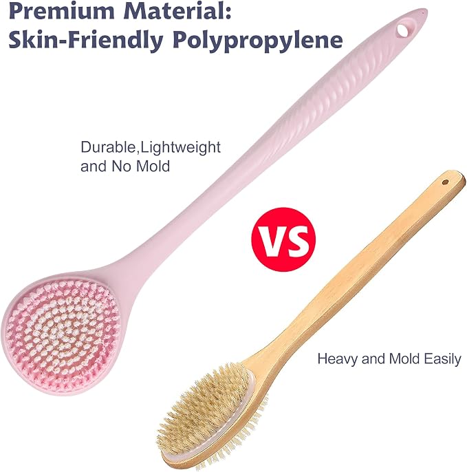 BEDELITE Back Scrubber for Shower, Soft Bath Brush Long Handle for Men & Women - Image 2