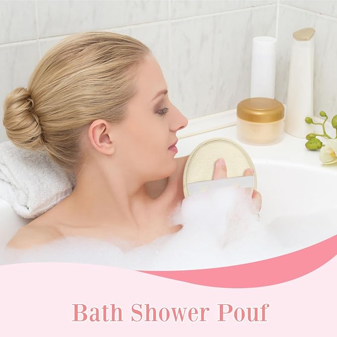 Boao 3 Pcs Bath Shower Pouf Sponge Mesh Pouf Shower Ball Exfoliating Body - Image 3