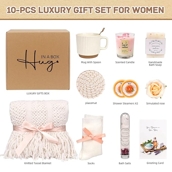 Birthday Gift for 40 50 60th Women Get Well Soon Self Care Package Unique Spa - Image 2