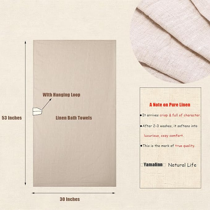 100% Linen Bath Towel 30x53 Inches - Image 3