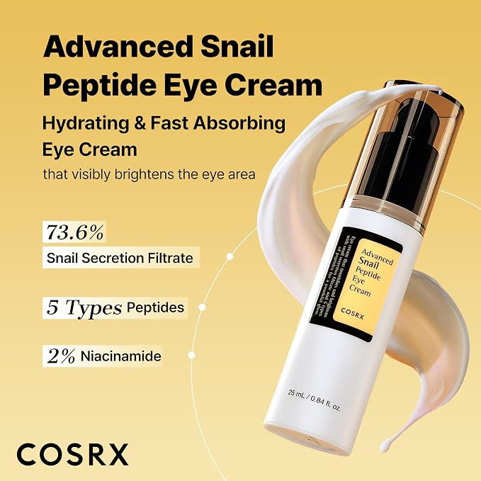 COSRX Snail Mucin Peptide Under Eye Cream, 0.84 fl oz, 73.7% Snail Mucin and - Image 2