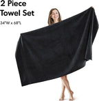 Madison Park 800GSM Bath Sheet Towel Oversized 34" x 68" 2 Pack 100% Cotton - Image 4