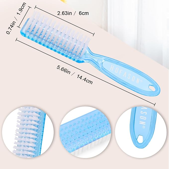 HOFASON 6 Pack Nail Brush for Cleaning Fingernails, Nail Brush Handle Grip - Image 3
