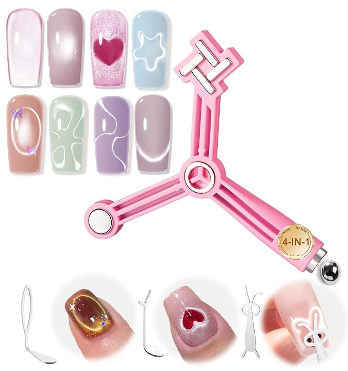 Modelones Cat Eye Magnet for Nails, 4-in-1 Cat Eye Nail Magnet by MODELONES