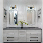 Bathroom Crystal Vanity Lights 2-Light Black Gold Wall Lamp Modern Crystal - Image 7