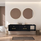 Wall Mount Styling Station for Hair Stylist, Wooden Hair Salon Station Storage by Unknown