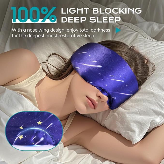 MUSICOZY Silk Sleep Mask for Women Men, Ultra-Soft Mulberry Silk Eye Mask - Image 3