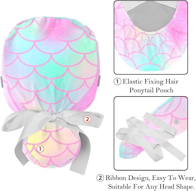 Women's Working Caps with Scrunchies Tarot Pattern Background Lace-Up Hat - Image 4