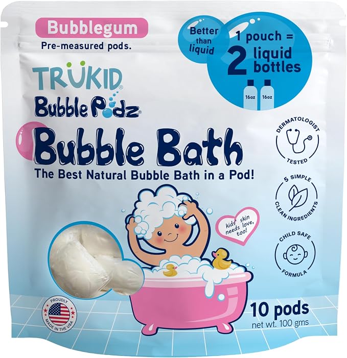 TruKid Bubble Podz Bubble Bath for Kids, & Babies, Tear Free Gentle & by TruKid
