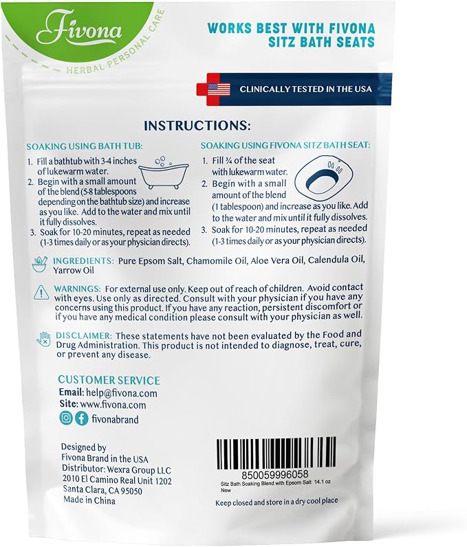 Fivona All Natural Sitz Bath Soaking Blend - Image 9