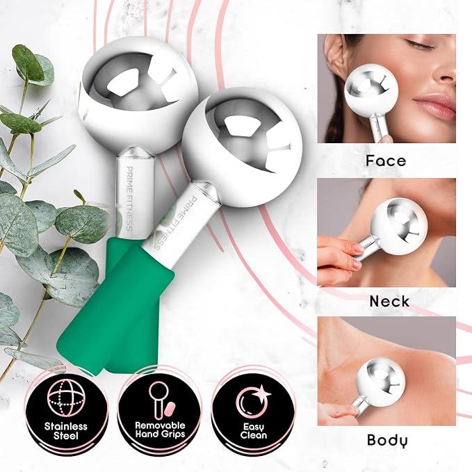 Ice Globes for Facials | Unbreakable Steel Cooling Roller | Cryo Sticks for - Image 2