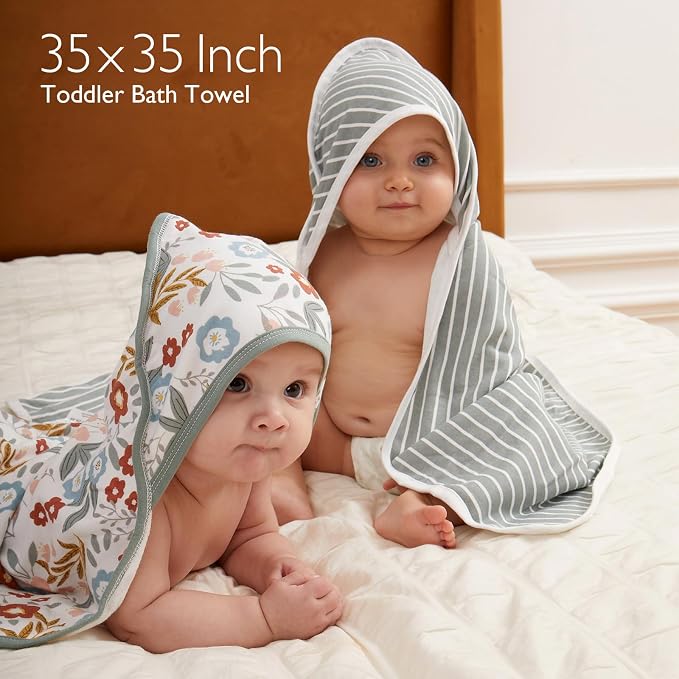 Momcozy Baby Towel with Hooded-2 Pack Soft Bath Towel Set-Shower Gifts or Bath - Image 6